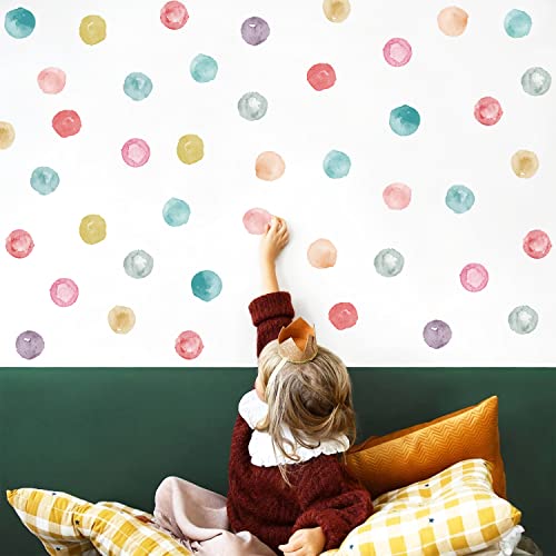 Polka Dot Wall Decals Removable Watercolor Colorful Wall Sticker For Kids Baby Girls Living Room Bedroom Playroom (Colorful Planet) #TOP2