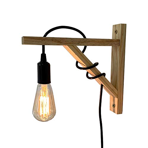 Arandela Mão Francesa Em Madeira Pinus Decorativa