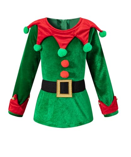 Disfraz completo de elfo navideño para niños 5-6 años miniatura 2