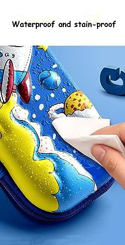 Image of EVA Large Capacity Stationery Box 3D Cartoon Pen Pencil case Multi-Compartment for School Students with Zip Closure -Best Birthday Gift for Girls, Boys & Kids (Princess (Blue))