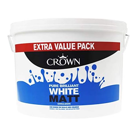 CROWN Matt Emulsion Paint 7.5L Pure Brilliant White Cover
