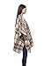 Women's Winter Tartan Knitted Irregular Cardigans Shawl Poncho Cape (Beige)