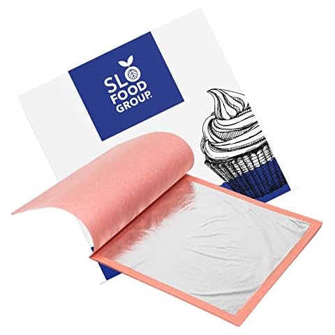 Slofoodgroup Silver Leaf Loose Sheet 25 Sheets Edible Silver Leaf each sheet of Silver Leaf 9.5 cm by 9.5 cm, Loose Leaf Silver Cover