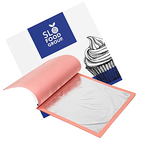 Slofoodgroup Edible Silver Leaf Sheets Loose Leave Silver 9.5 cm by 9.5 cm