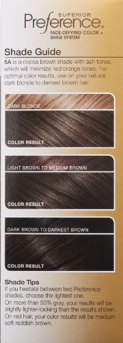 L'Oreal Paris Superior Preference Fade-Defying + Shine Permanent Hair Color, 5A Medium Ash Brown, Pack of 1, Hair Dye