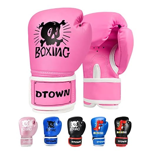 Kids Boxing Gloves, Dtown Girls Punching Gloves for 3-8 Years 4 and 6oz Toddler Heavy Bag Gloves with Comfy Lining, MMA