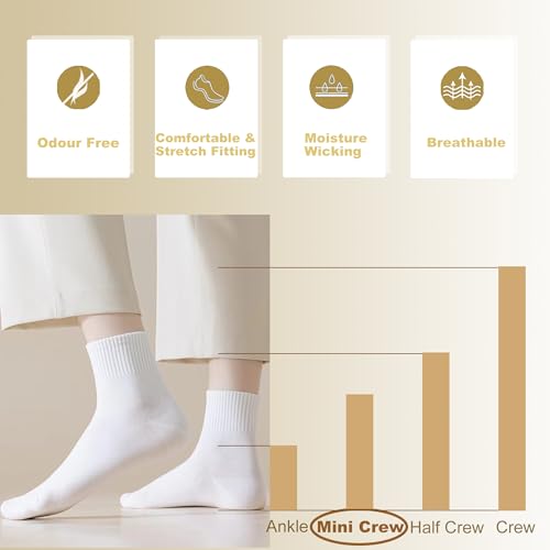 Womens Athletic Cotton Quarter Crew Socks Light Weight Soft Breathable Multi Sports Socks for Women 5 Pairs2