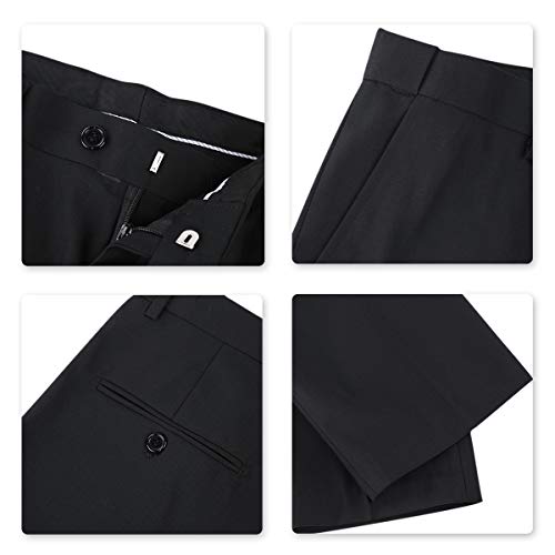 Cloudstyle Men's 3-Piece 2 Buttons Slim Fit Solid Color Jacket Smart Wedding Formal Suit 5