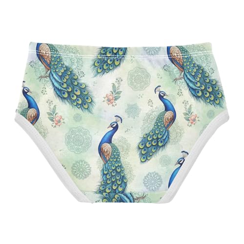 Joisal Toddler Girls Underwear 2t Cotton Little Girl Panties Personalized Briefs Underpants Peacocks Green Aesthetic2