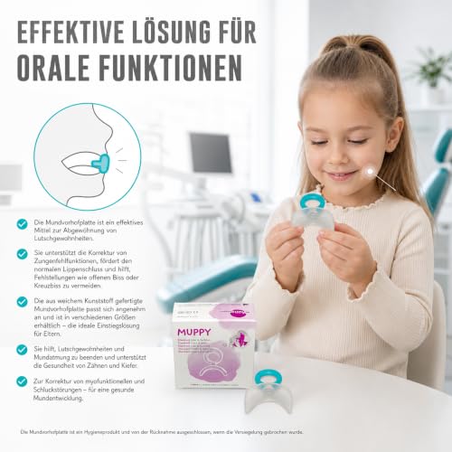 Mundvorhofplatte Standard, groß, transparent/elastisch – Hilft Lutschgewohnheiten abzugewöhnen – Vinylgruppenhaltiges Polymethylsiloxan