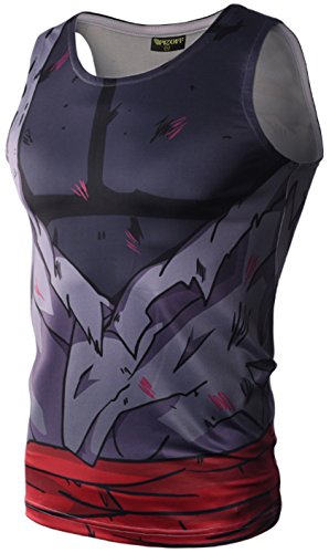 PIZOFF Unisex 3D Cartoon Print Work Out Compression Muscle Tank Top