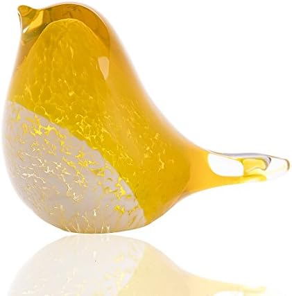 <h3>Handblown Glass Bird Accent in Lemon Yellow</h3>