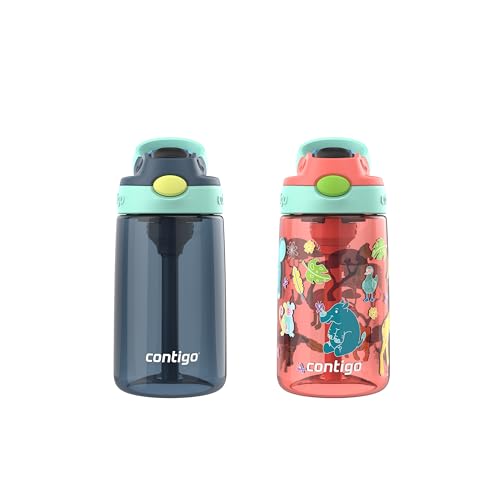 Image of Contigo Kids Water Bottle with Redesigned AUTOSPOUT Straw, 14 oz, 2-Pack