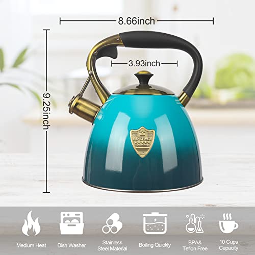 Tea Kettle -2.9 Quart Tea Kettles Stovetop Whistling Teapot Stainless Steel Tea Pots for Stove Top Whistle Tea Pot