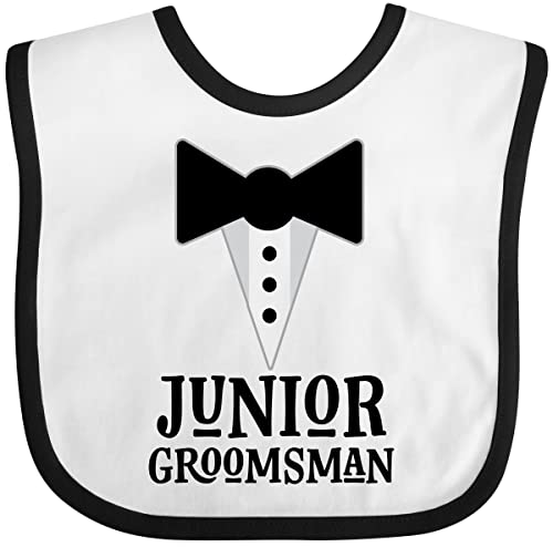 inktastic Junior Groomsman Bridal Party Wedding Baby Bib White and Black 2dd2f