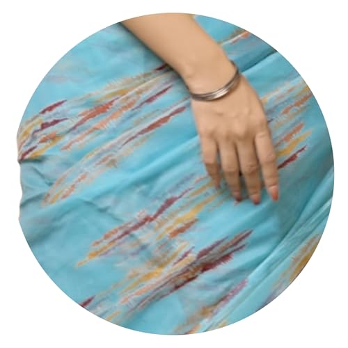 Image of MIRCHI FASHION Women Saree Cotton Abstract Printed | Lightweight Comfortable Sari for Office and Regular Daily Wear with Matching Blouse Piece