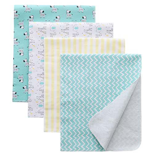 Image of Gina Era Flannel Receiving Blankets, Baby Swaddle Blankets 100% Cotton 4 Pcs One Size 30 X 30 Inch for Baby Boy or Baby Girl (Style2)