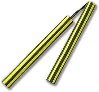 Playwell Foam Rubber Training Yellow/Black Stripes Corded
