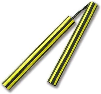 Playwell Foam Rubber Training Yellow/Black Stripes Corded