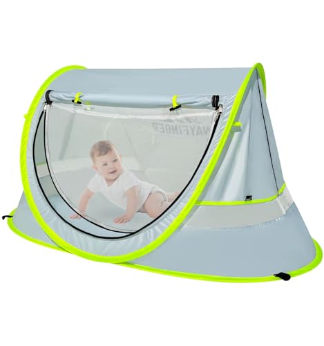 Large Pop Up Baby Beach Tent, Instant Sun Shade for Toddler, Portable Sun Shelter with Mosquito Net, UPF 50+ UV Protection for Infants