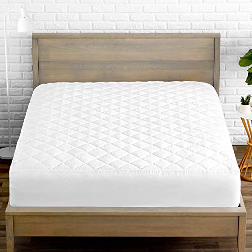 Bare Home Quilted Fitted Mattress Pad - Cooling Mattress Topper - Hypoallergenic Down