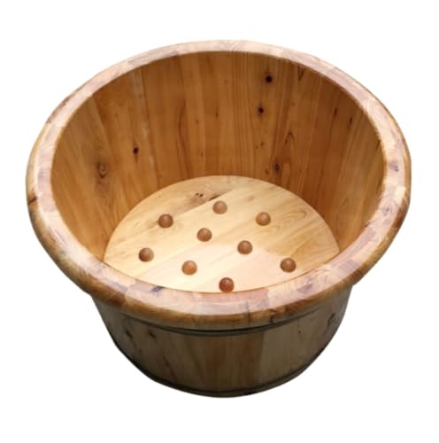 Spa para pies de madera natural para masaje y baño