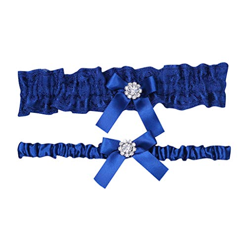 Halfbye Ivory lace Wedding Garter for Brides with Bow Embellish, Set of 2. One for Keeps and one for Garter Throw!