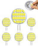 CucuGo Lot de 6 ampoules LED G4 3 W AC/DC 12 V-24 V G4 400 lm Blanc froid 6500 K Équivalent à halogène 30 W Ampoules bi-broches G4 non réglables pour armoires, lustres, camping-car, faisceau à 360