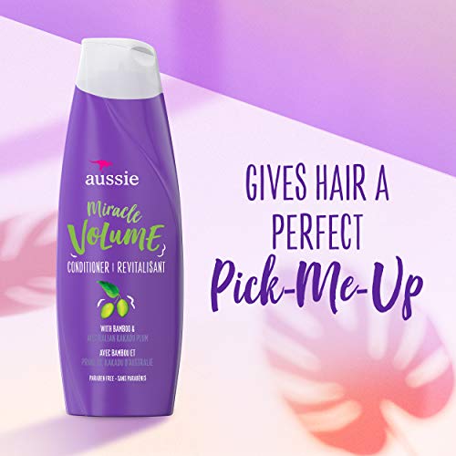 Aussie Miracle Volume Conditioner With Plum & Bamboo For Fine Hair, 30.4 Fluid Ounce (Pack Of 4) #TOP2