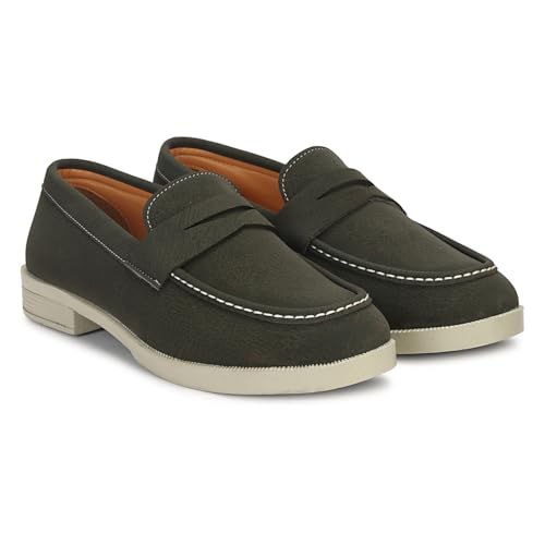 Image of Kraasa Men Premium Driftor 2.0 Block Heel Loafers for Mens, Causals| Lighweight Slip-On's | Soft Cushioned Insole | Super Flexible, Comfortable for Men