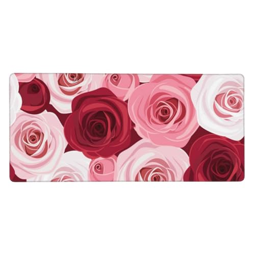 Tapis de souris grand format floral rose pour décorer et organiser votre bureau
