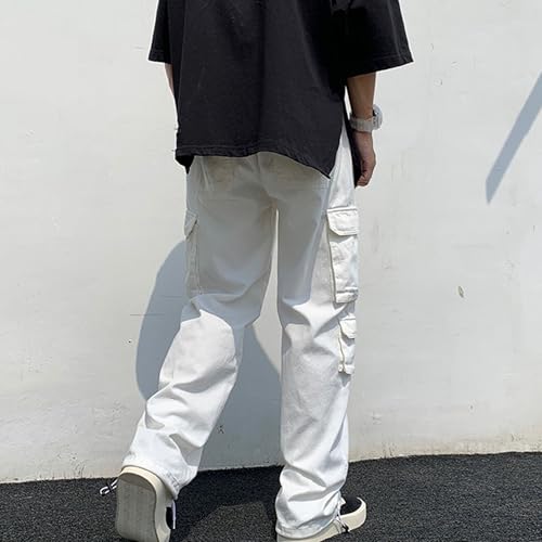 JEShifangjiusu Men's Streetwear Baggy Cargo Pants Trendy Casual Parachute Pant Loose Fit Harem Joggers with Pockets4