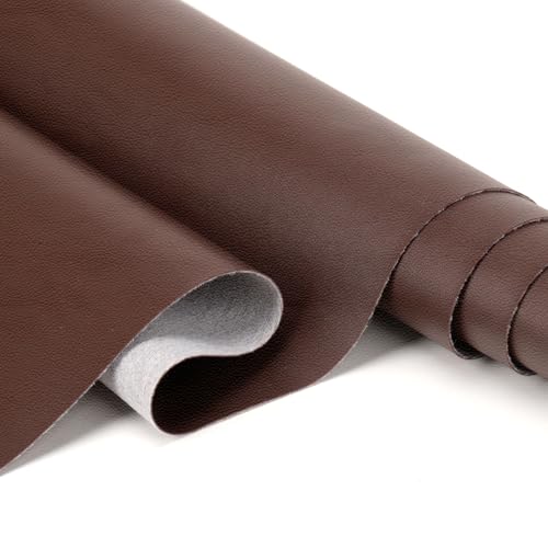 Faux Leather Fabric Smooth Solid 54 x 36 (Dark Brown)