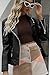 Giolshon Damen Lederjacke Kunstleder Bikerjacke Frühling Herbst Beiläufig Weiche Kurz Mantel 53 Schwarz M