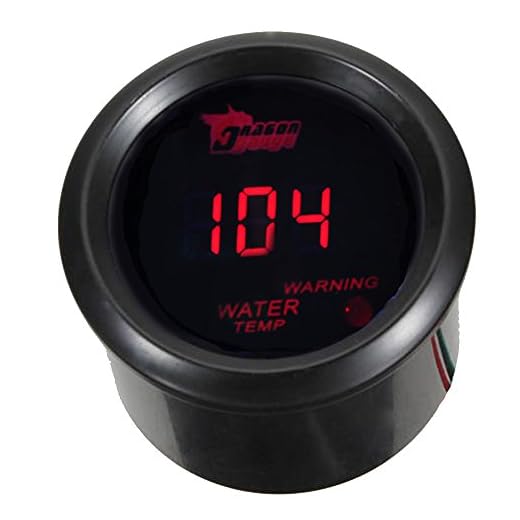 ESUPPORT Car 2" 52mm Digital Water Temp Gauge Red LED Fahrenheit F