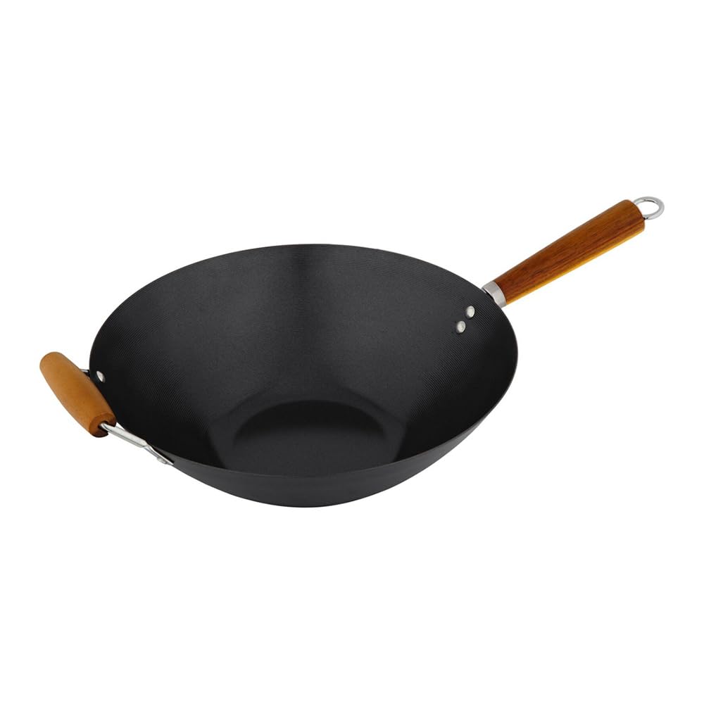 Cuisena Non Stick Carbon Steel Wok With Acacia Handle 35cm