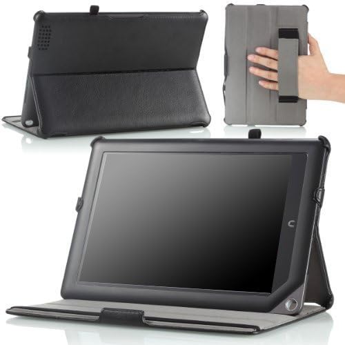 MoKo Slim-Fit Multi-Angle Folio Cover Case for Barnes & Noble Nook HD+ 9-inch Tablet (Full HD Plus), Black (with Smart Cover Auto Wake/Sleep Feature)