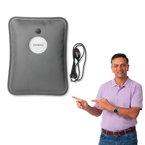 Image of Careforce Electric Hot Water Bag for Pain Relief Heating Pad for Periods Cramps, Muscle Aches Hand Warmer for Shoulder, Back, Neck and Full Body Relief Heat Pack - Classic Grey