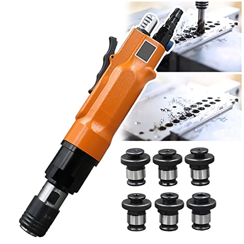 百信 MáQuina Roscadora NeumáTica, Herramienta Perforadora NeumáTica, MáQuina Roscadora con Cabezal Autoblocante, MáQuina Perforadora De Doble PropóSito para Taladrar/Roscar,Rango De Roscado: M3-M12,B