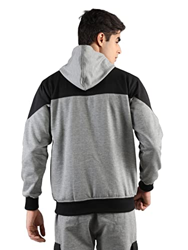 Image of CHKOKKO Fleece Men Winter Sports Gym Track Zipper Stylish Standard Length Jacket Anthrablue XL,Grey