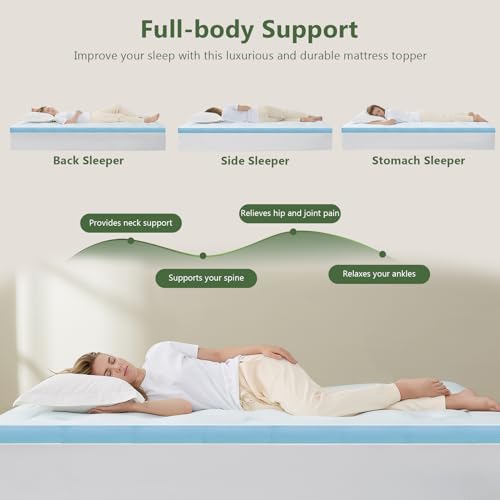 Image of Hansleep King Mattress Topper Memory Foam,King Size Pillow Top Mattress Pad