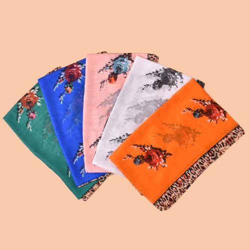 Leopard Cheetah Flower Chiffon Shawls Wraps for Womens Hijab Scarf Voile Sheer Beach Scarves Sunscreen Head Shawl3
