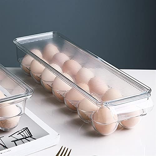 12/14/21 Grids Egg Storage Box Egg Tray Containers Kitchen Refrigerator Eggs Transparent Dispenser Airtight Fresh Preservation Egg Holder For Fridge (Color : 14Grids)