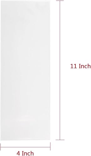 Miniatura 6 de Volanic 100 bolsas transparentes de 5 x 11 pulgadas, bolsa plana de celofán OPP con lazos coloridos para regalo de boda, dulces, galletas,