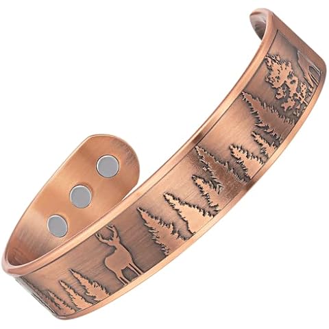 Willis Judd Deer Mountain Wildlife Men's Pure Copper Magnetic Bangle Bracelet Cover