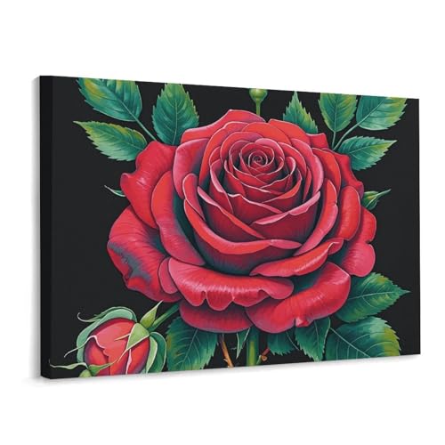 Toile murale carrée de roses gothiques 40x30 cm pour décoration de salon