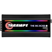 Taramps The Big Boss 8 Bass Black Color Amplifier 0.5 to 2 Ohms 8000 Watts RMS 108 RGB Effects, Multi Impedance, Monoblock Class D, Smart 8k Car Audio