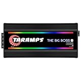 Taramps The Big Boss 8 Bass Black Color Amplifier 0.5 to 2 Ohms 8000 Watts RMS 108 RGB Effects, Multi Impedance, Monoblock Class D, Smart 8k Car Audio