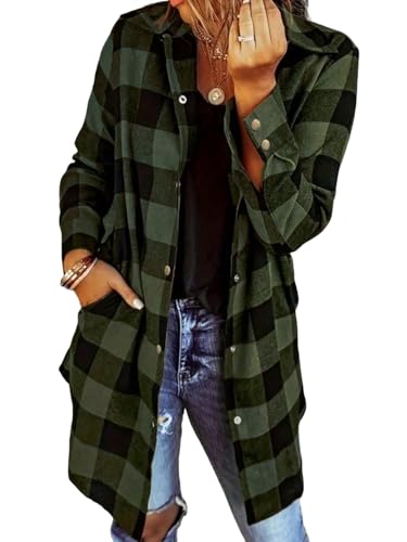 Chemise à carreaux femme à manches longues style décontracté