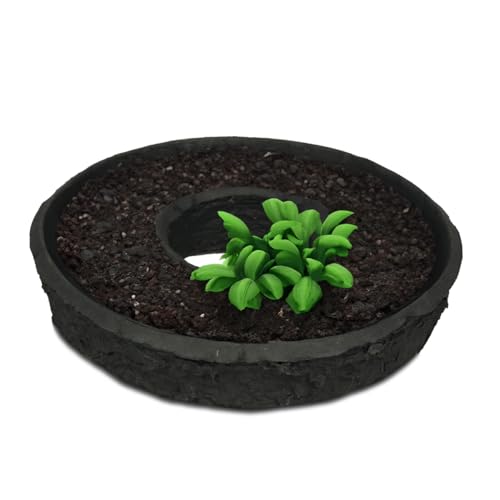 Anello per piante come vaso rotondo in decomposizione da 35 cm – vaso di fiori sostenibile in nero in cartapesta dissolvente – Ciotola di fiori biodegradabile per tomba di Friedwald